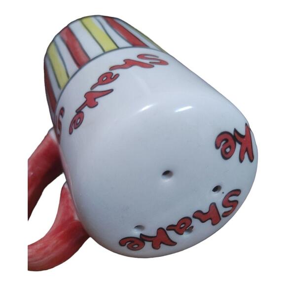 Vintage Replacement Ceramic Popcorn Shaker Red and Yellow 4 Inches - Picture 2 of 3
